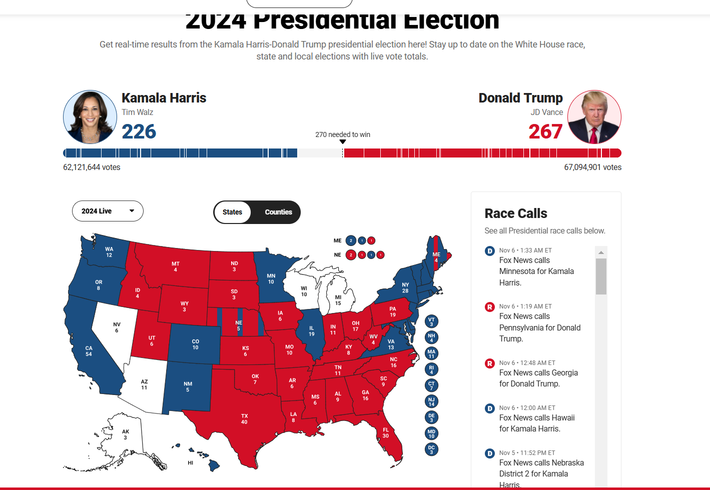 实时查看美国总统大选入口